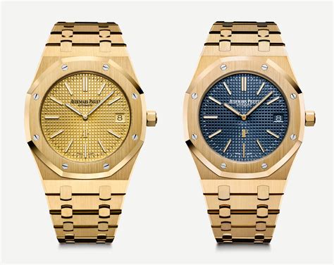 audemars piguet royal oak gold blau|Audemars Piguet gold price.